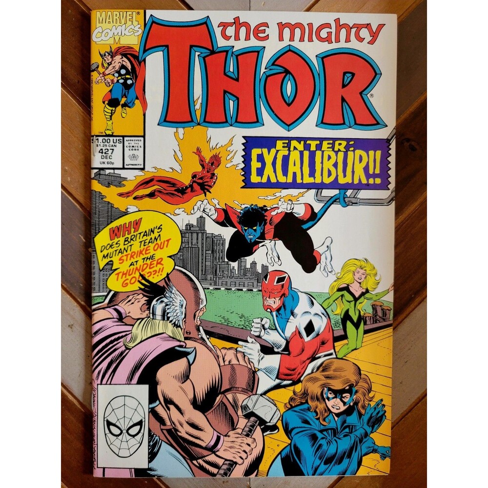 Thor #427 FN/VF (Marvel 1990) Excalibur + Enchantress, Wrecker! Frenz & Sinnott!